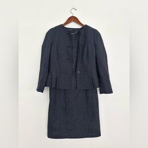 Ann Taylor Mini Check Dress & Jacket Set – Navy/Black – Size – EUC